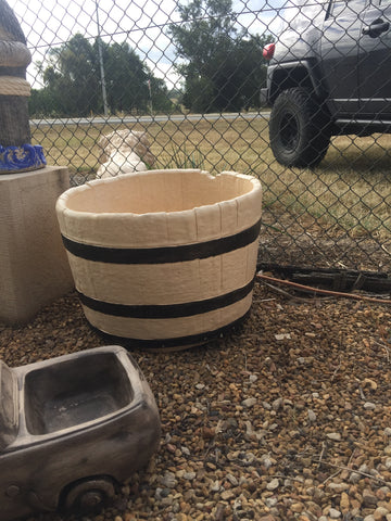 Large wine barrel planter