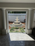 3 tier Italian with traditional pond surround and traditional acorn on smooth base fountain