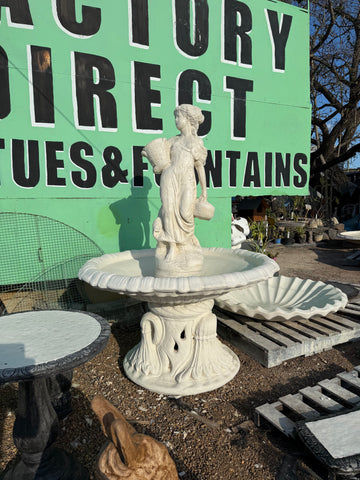 Basket lady on Italian fountain