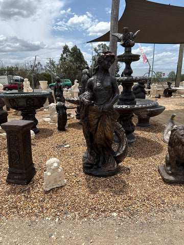 Dolphins lady statue fountain