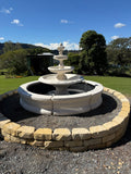 3 tier diamond short traditional acorn fountain with traditional pond surround