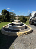 3 tier diamond short traditional acorn fountain with traditional pond surround