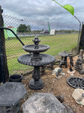 2 tier Cambridge fountain tall with traditional acorn