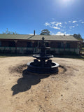 3 tier quarter horse fountain with traditional acorn and traditional pond surround