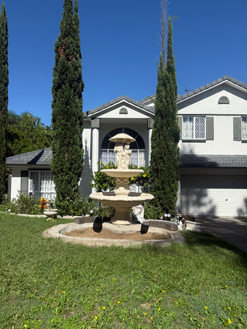 Springtime on 2 tier Italian with smooth base fountain