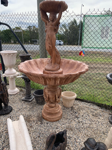Corinthian on lace base with tall bowl lady fountain