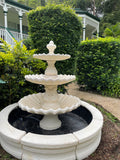3 tier scollup fountain with traditional acorn and traditional pond surround