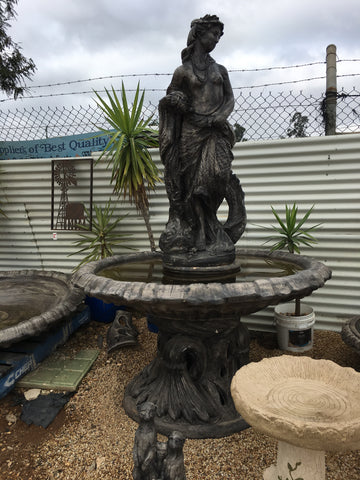 Italian base and bowl with dolphin lady fountain