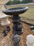 Floral base with Cambridge with fluted leg bird bath
