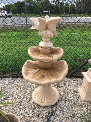 2 tier shell with doves fountain